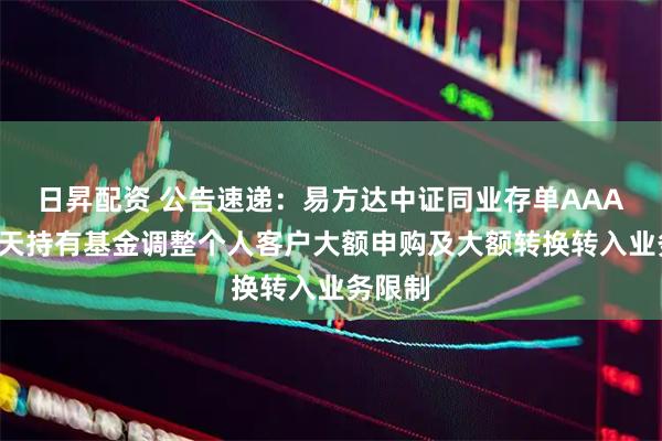 日昇配资 公告速递：易方达中证同业存单AAA指数7天持有基金调整个人客户大额申购及大额转换转入业务限制